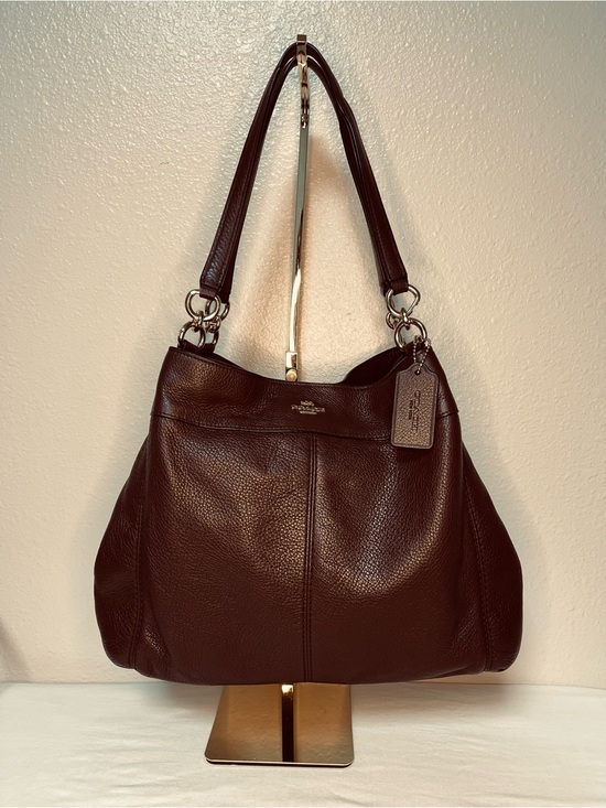 Coach Handbags - Coach Lexy Pebbled Leather Shoulder Bag in Oxblood